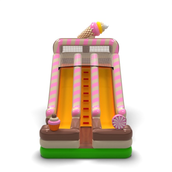 Double inflatable slide with the candy theme