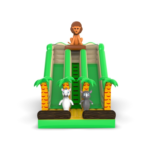 Double inflatable slide with the jungle theme