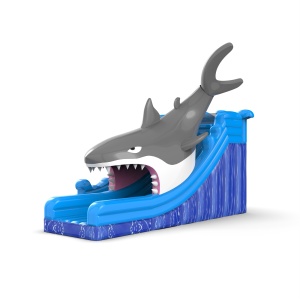 Inflatable slide with a shark