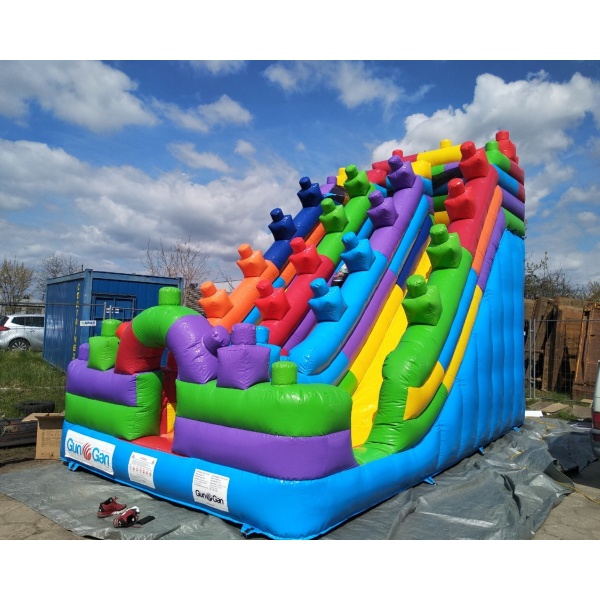 Double inflatable slide Colorful Blocks