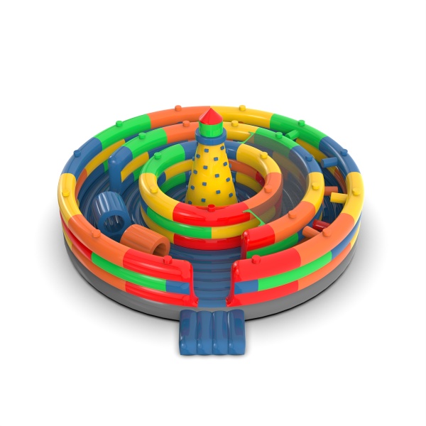 Round inflatable playground Colourful Blocks