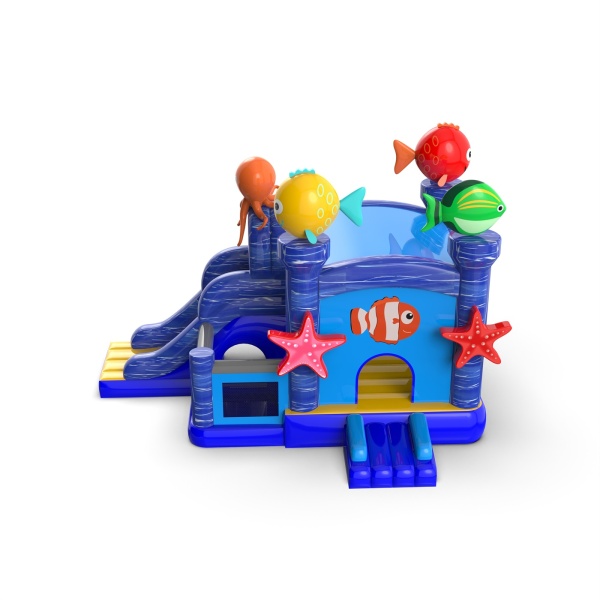 Inflatable with slide - combo with a sea theme