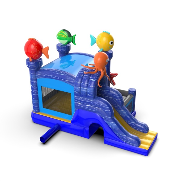 Inflatable with slide - combo with a sea theme