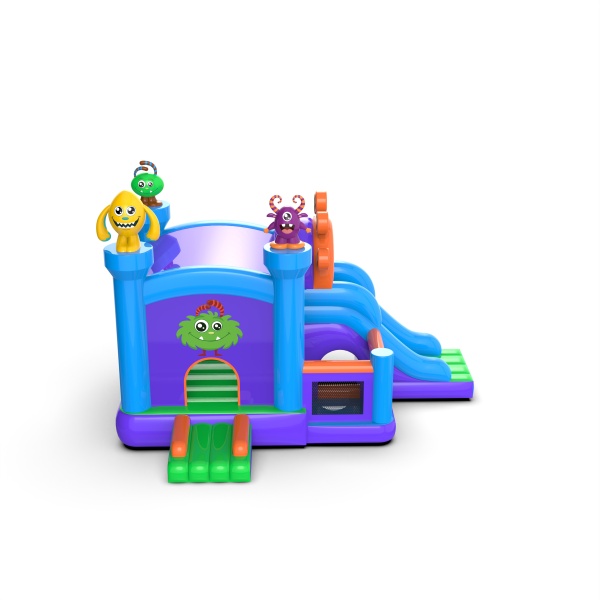 Inflatable with slide - combo with the monster theme