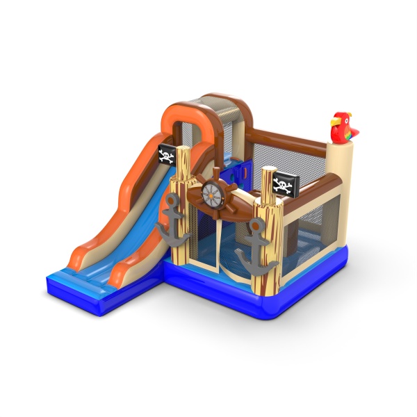 Small inflatable castle with slide for children - pirate theme