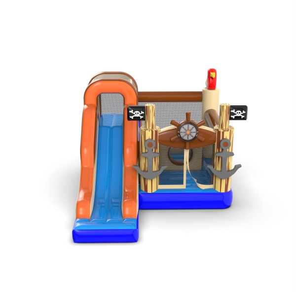 Small inflatable castle with slide for children - pirate theme