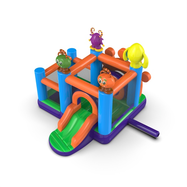 Small inflatable castle with a dry ball pit for children - monsters