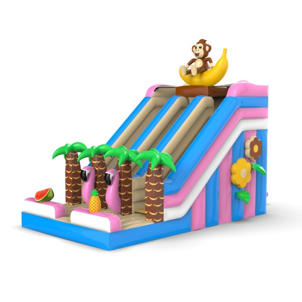 Double inflatable slide with the Hawaiian theme