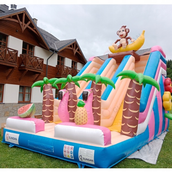 Double inflatable slide with the Hawaiian theme