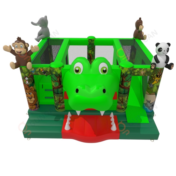 Inflatable playground crocodile in the jungle theme