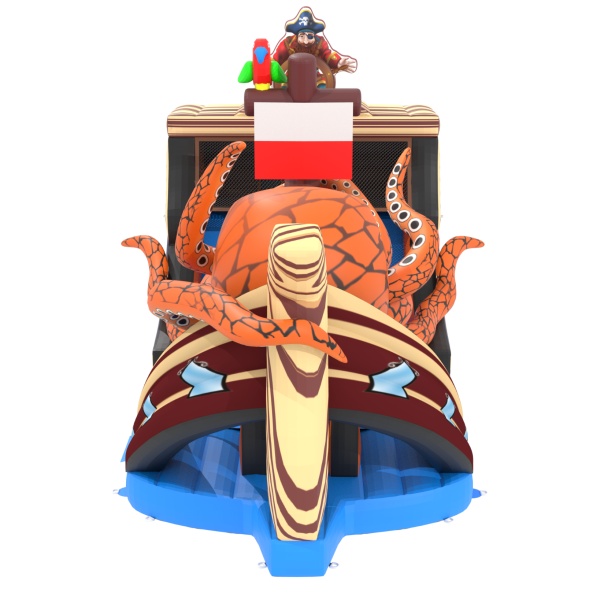 Inflatable slide Pirate Ship with an octopus