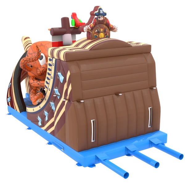 Inflatable slide Pirate Ship with an octopus