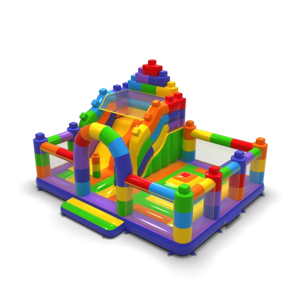 Inflatable playground 8x6 in the colorful blocks theme