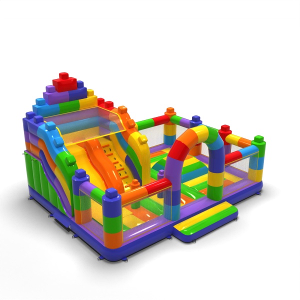 Inflatable playground 8x6 in the colorful blocks theme