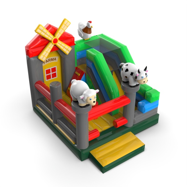 Inflatable with slide - farm combo