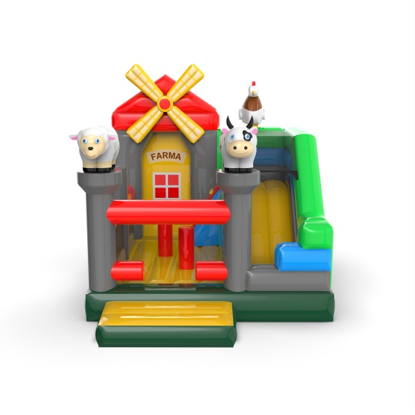 Inflatable with slide - farm combo
