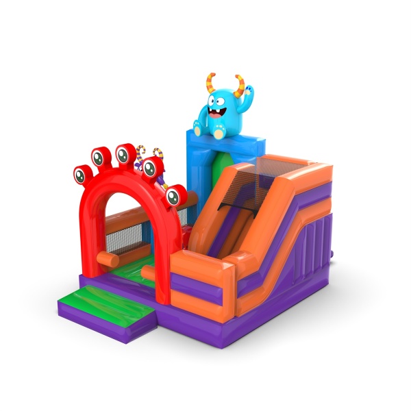 Inflatable with slide with the monster theme