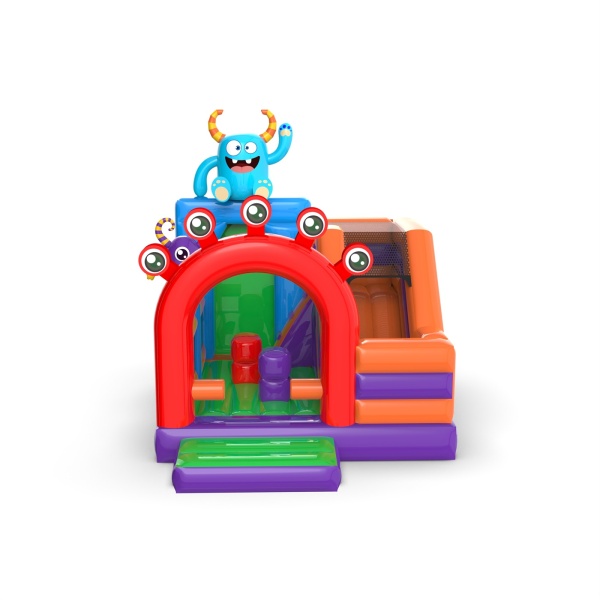Inflatable with slide with the monster theme