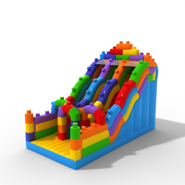 Double open slide with the colorful blocks theme