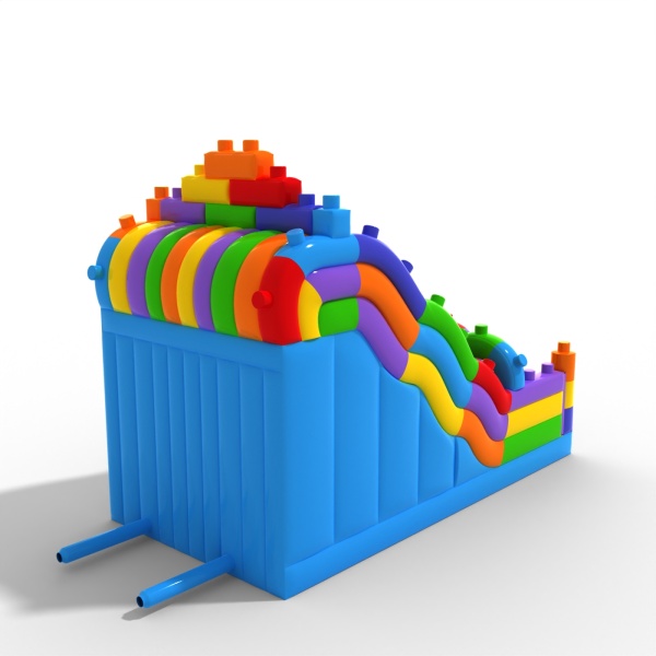 Double open slide with the colorful blocks theme