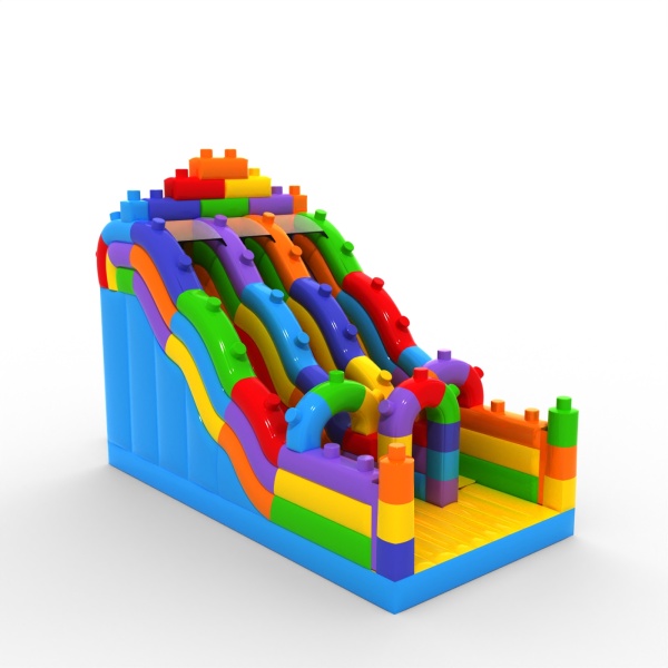 Double open slide with the colorful blocks theme