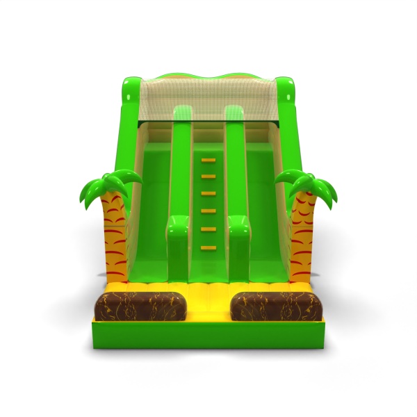 Double inflatable slide in the theme of the jungle mini