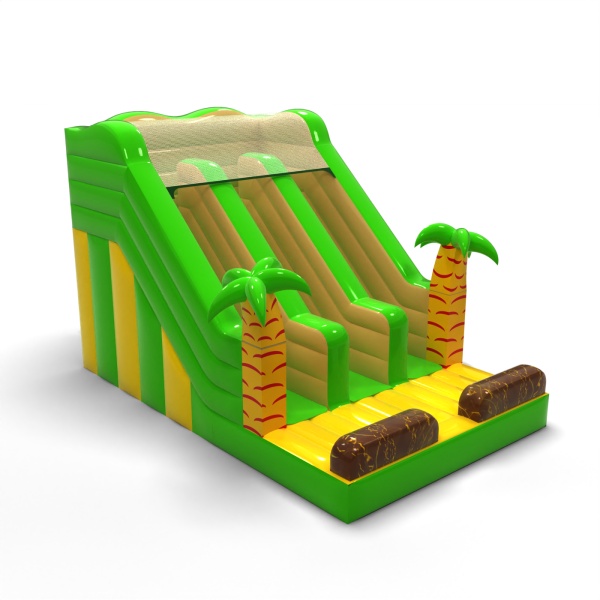 Double inflatable slide in the theme of the jungle mini