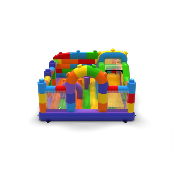 Inflatable playground 6x5 in the colorful blocks theme
