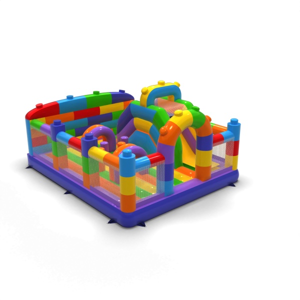 Inflatable playground 6x5 in the colorful blocks theme
