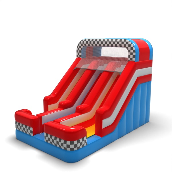 Double inflatable slide in the theme car mini