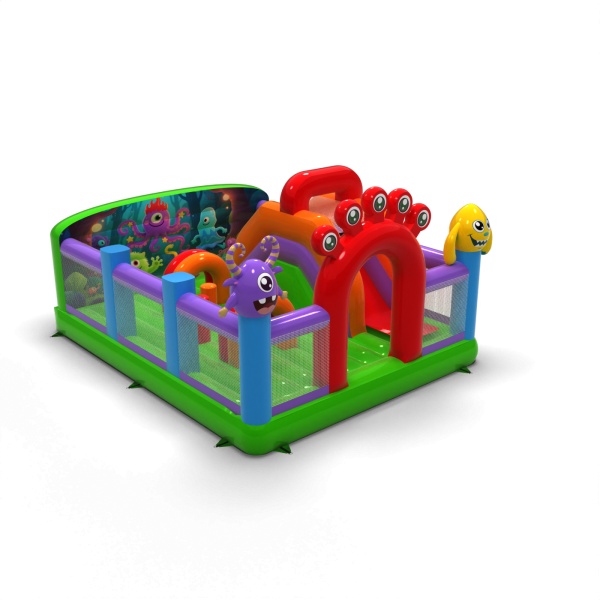 Inflatable playground 6x5 in the monster theme