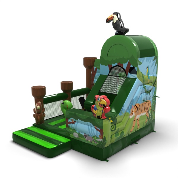 Inflatable with slide - jungle combo with print