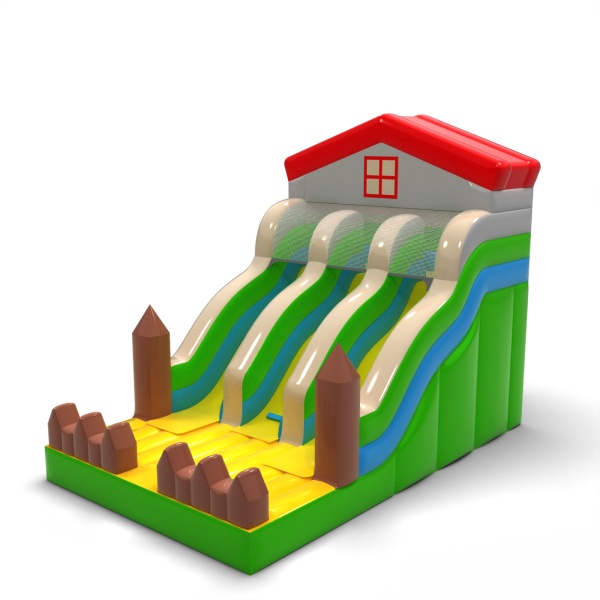 Double inflatable slide in the theme Farm mini