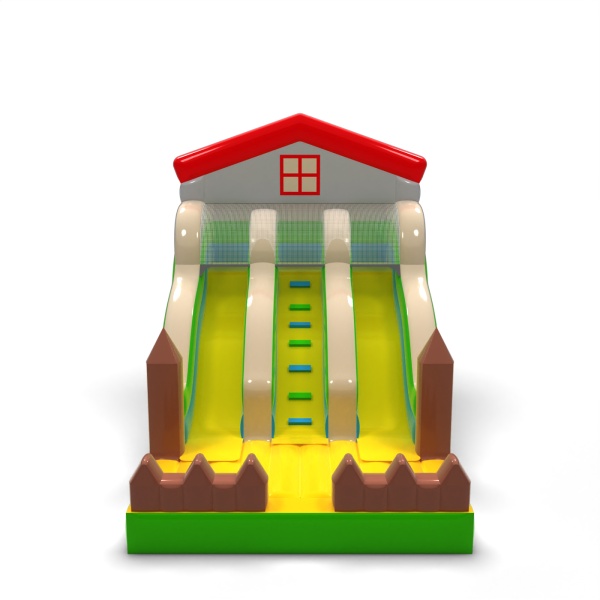 Double inflatable slide in the theme Farm mini