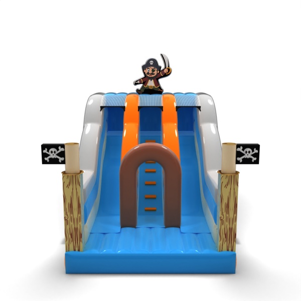 Double inflatable slide in the theme Pirate mini