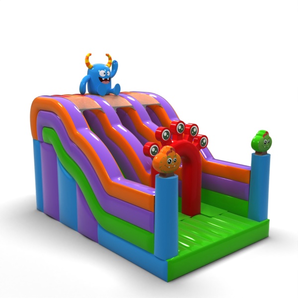 Double inflatable slide in the theme Monsters mini