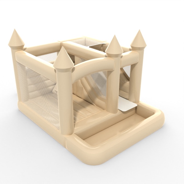 Inflatable castle with a slide in a light shade