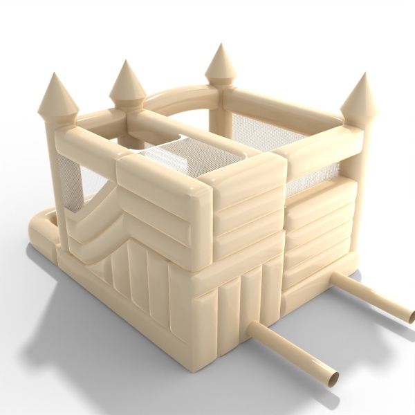 Inflatable castle with a slide in a light shade