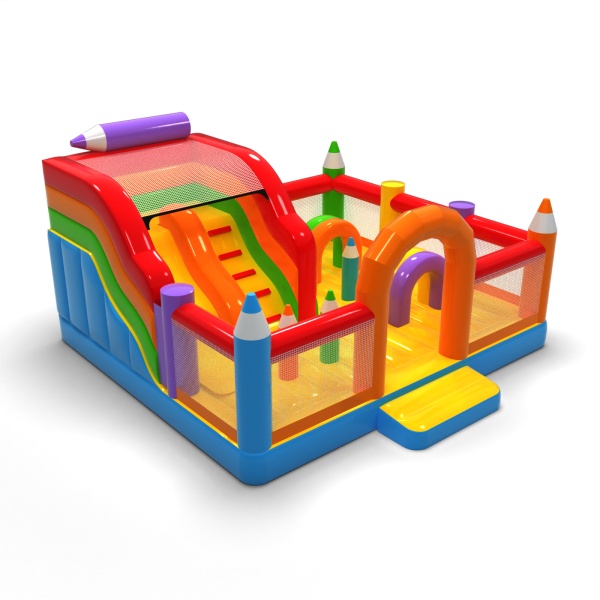 Inflatable playground 6x6 in a crayon theme