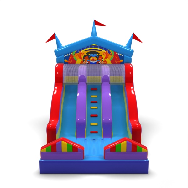 Double inflatable slide in the theme Funfair mini