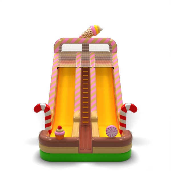 Double larger inflatable slide in the candy theme