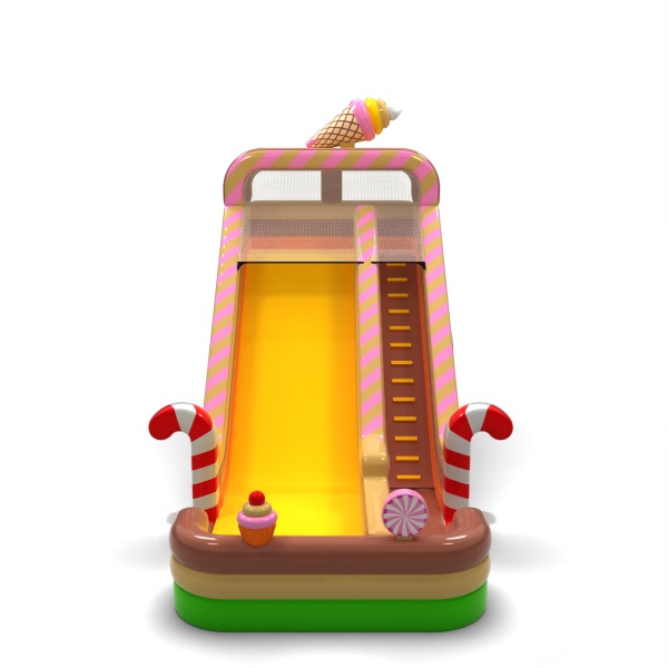 Larger inflatable slide in the candy theme