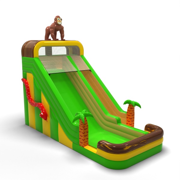 Larger inflatable slide in the jungle theme