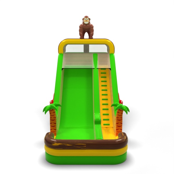 Larger inflatable slide in the jungle theme