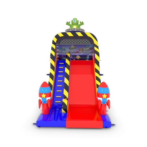 Inflatable slide in the theme of space