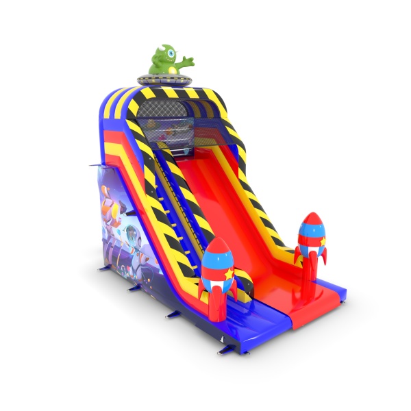 Inflatable slide in the theme of space