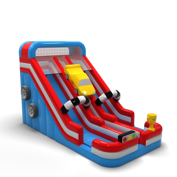 Double larger inflatable slide in the car theme