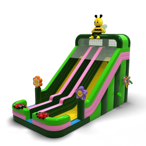 Double larger inflatable slide in the spring theme