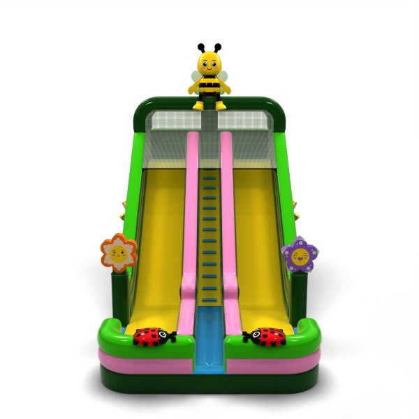 Double larger inflatable slide in the spring theme