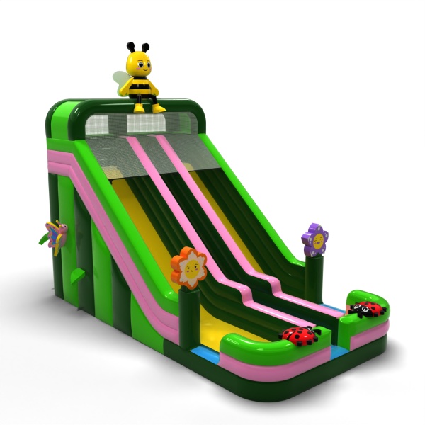 Double larger inflatable slide in the spring theme